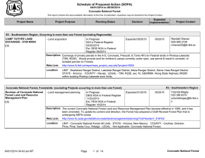 Schedule of Proposed Action (SOPA) 04/01/2014 to 06/30/2014 Coronado National Forest