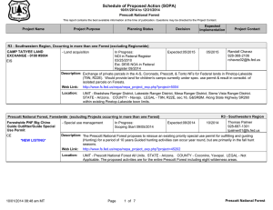 Schedule of Proposed Action (SOPA) 10/01/2014 to 12/31/2014 Prescott National Forest