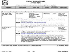 Schedule of Proposed Action (SOPA) 07/01/2014 to 09/30/2014 Prescott National Forest