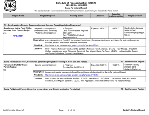 Schedule of Proposed Action (SOPA) 04/01/2016 to 06/30/2016 Santa Fe National Forest