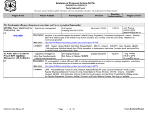 Schedule of Proposed Action (SOPA) 10/01/2015 to 12/31/2015 Tonto National Forest