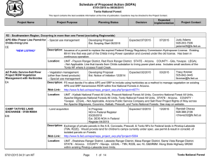 Schedule of Proposed Action (SOPA) 07/01/2015 to 09/30/2015 Tonto National Forest