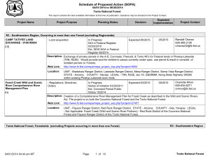 Schedule of Proposed Action (SOPA) 04/01/2014 to 06/30/2014 Tonto National Forest