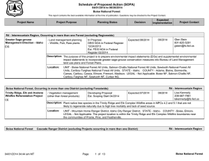 Schedule of Proposed Action (SOPA) 04/01/2014 to 06/30/2014 Boise National Forest