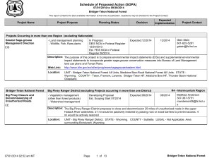 Schedule of Proposed Action (SOPA) 07/01/2014 to 09/30/2014 Bridger-Teton National Forest