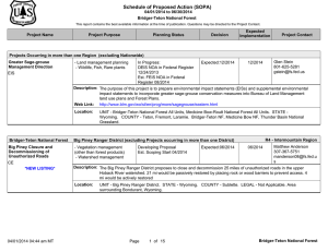 Schedule of Proposed Action (SOPA) 04/01/2014 to 06/30/2014 Bridger-Teton National Forest