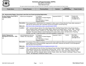 Schedule of Proposed Action (SOPA) 10/01/2015 to 12/31/2015 Dixie National Forest