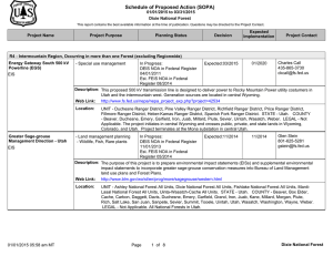 Schedule of Proposed Action (SOPA) 01/01/2015 to 03/31/2015 Dixie National Forest