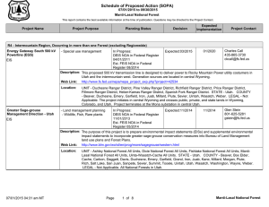 Schedule of Proposed Action (SOPA) 07/01/2015 to 09/30/2015 Manti-Lasal National Forest