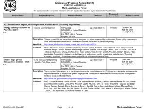 Schedule of Proposed Action (SOPA) 07/01/2014 to 09/30/2014 Manti-Lasal National Forest