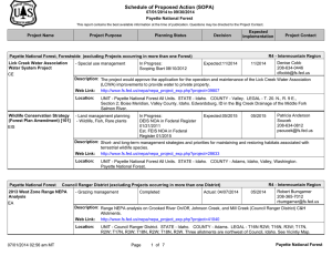 Schedule of Proposed Action (SOPA) 07/01/2014 to 09/30/2014 Payette National Forest