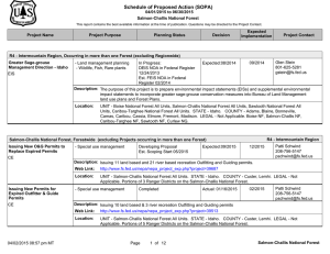 Schedule of Proposed Action (SOPA) 04/01/2015 to 06/30/2015 Salmon-Challis National Forest