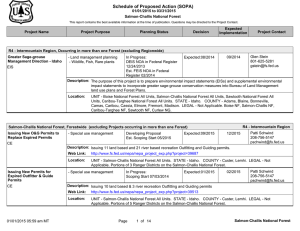 Schedule of Proposed Action (SOPA) 01/01/2015 to 03/31/2015 Salmon-Challis National Forest