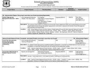 Schedule of Proposed Action (SOPA) 07/01/2014 to 09/30/2014 Salmon-Challis National Forest