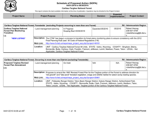 Schedule of Proposed Action (SOPA) 04/01/2016 to 06/30/2016 Caribou-Targhee National Forest