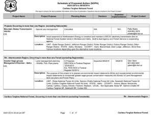 Schedule of Proposed Action (SOPA) 04/01/2014 to 06/30/2014 Caribou-Targhee National Forest