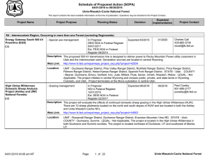 Schedule of Proposed Action (SOPA) 04/01/2016 to 06/30/2016 Uinta-Wasatch-Cache National Forest