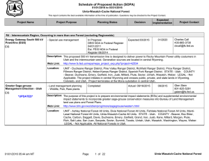 Schedule of Proposed Action (SOPA) 01/01/2016 to 03/31/2016 Uinta-Wasatch-Cache National Forest