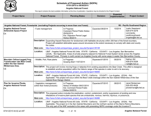 Schedule of Proposed Action (SOPA) 07/01/2015 to 09/30/2015 Angeles National Forest