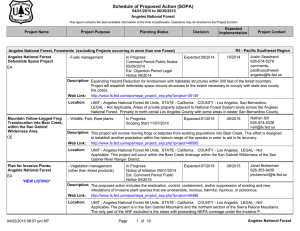 Schedule of Proposed Action (SOPA) 04/01/2015 to 06/30/2015 Angeles National Forest