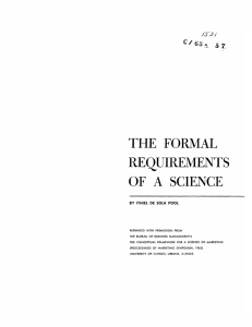 REQUIREMENTS THE  FORMAL OF A  SCIENCE