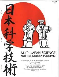 Il M.I.T. -JAPAN  SCIENCE AND  TECHNOLOGY  PROGRAM lil1