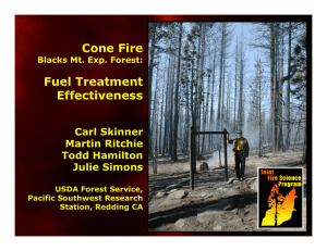 Cone Fire Fuel Treatment Effectiveness Carl Skinner