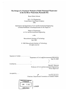 The Design  of a Treatment Wetland to Polish Municipal... in the Eel  River Watershed, Plymouth MA