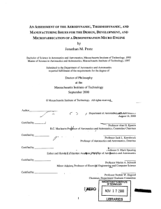 AN  ASSESSMENT  OF  THE AERODYNAMIC,  THERMODYNAMIC, ... MANUFACTURING  ISSUES  FOR THE DESIGN,  DEVELOPMENT, ...