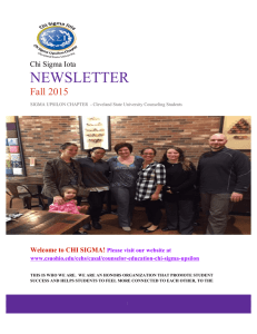 NEWSLETTER Fall 2015 Chi Sigma Iota
