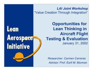 Opportunities for Lean Thinking in Aircraft Flight Testing &amp; Evaluation