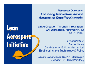 Fostering Innovation Across Aerospace Supplier Networks