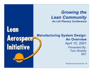 Growing the Lean Community Manufacturing System Design: An Overview