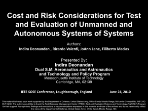 Cost and Risk Considerations for Test and Evaluation of Unmanned and :