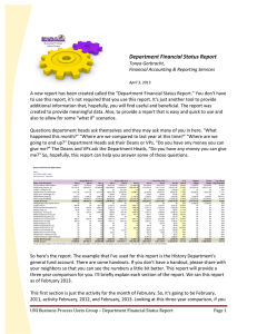 Department Financial Status Report
