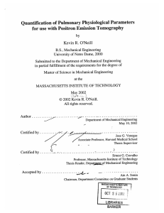 Quantification of Pulmonary Physiological  Parameters Kevin R.  O'Neill