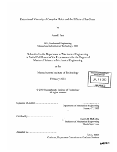 Extensional  Viscosity  of Complex Fluids  and the ... Submitted  to the  Department  of Mechanical ...
