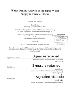 Water Quality Analysis  of the Piped Water