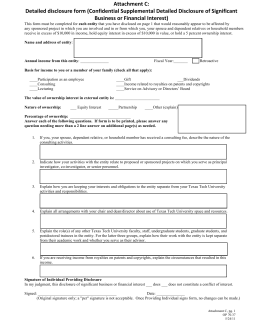 Conflict of Interest Disclosure Form