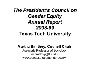 The President’s Council on Gender Equity Annual Report 2008-09