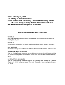 Date: January 15, 2014 To: Family of Marc Giaccardo