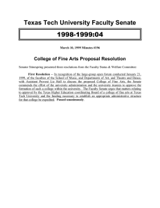 1998-1999:04 Texas Tech University Faculty Senate College of Fine Arts Proposal Resolution