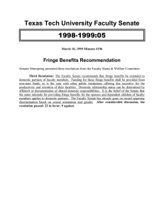 1998-1999:05 Texas Tech University Faculty Senate Fringe Benefits Recommendation