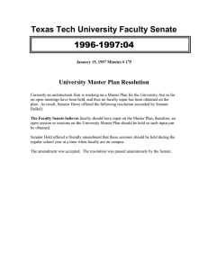 Texas Tech University Faculty Senate 1996-1997:04 University Master Plan Resolution