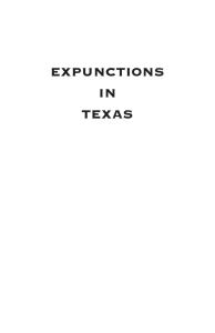 EXPUNCTIONS IN TEXAS
