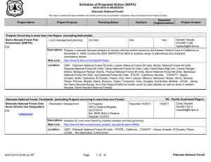 Schedule of Proposed Action (SOPA) 04/01/2016 to 06/30/2016 Eldorado National Forest