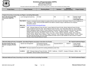 Schedule of Proposed Action (SOPA) 04/01/2014 to 06/30/2014 Eldorado National Forest