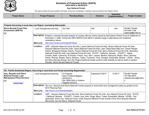 Schedule of Proposed Action (SOPA) 04/01/2016 to 06/30/2016 Inyo National Forest