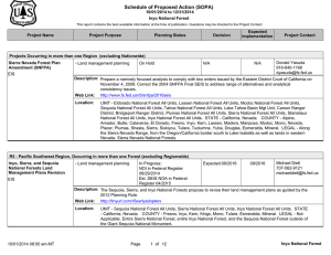 Schedule of Proposed Action (SOPA) 10/01/2014 to 12/31/2014 Inyo National Forest