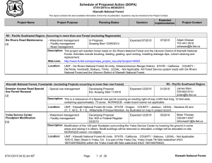 Schedule of Proposed Action (SOPA) 07/01/2015 to 09/30/2015 Klamath National Forest